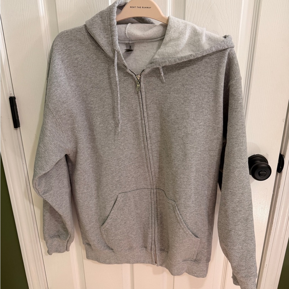 Gildan Men's Light Gray Zip-Up Hoodie